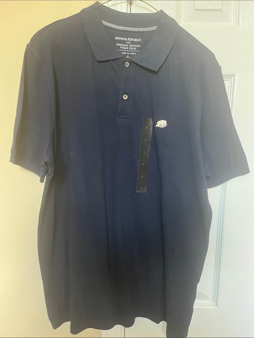 Banana Republic Navy Polo with White Bear Emblem